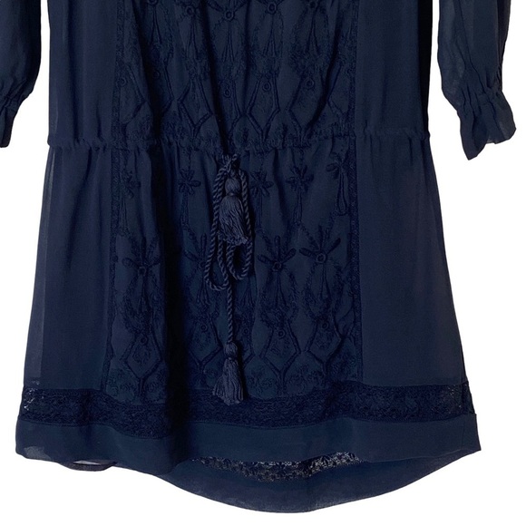 Ulla Johnson Frances Embroidered Silk Mini Dress in Navy, Size 2 - Picture 8 of 15